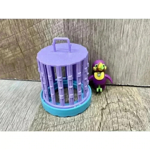 Vtg Kenner Littlest Pet Shop LPS Jolly Purple Toucan Parrot Bird with Cage 1992 - Picture 1 of 5